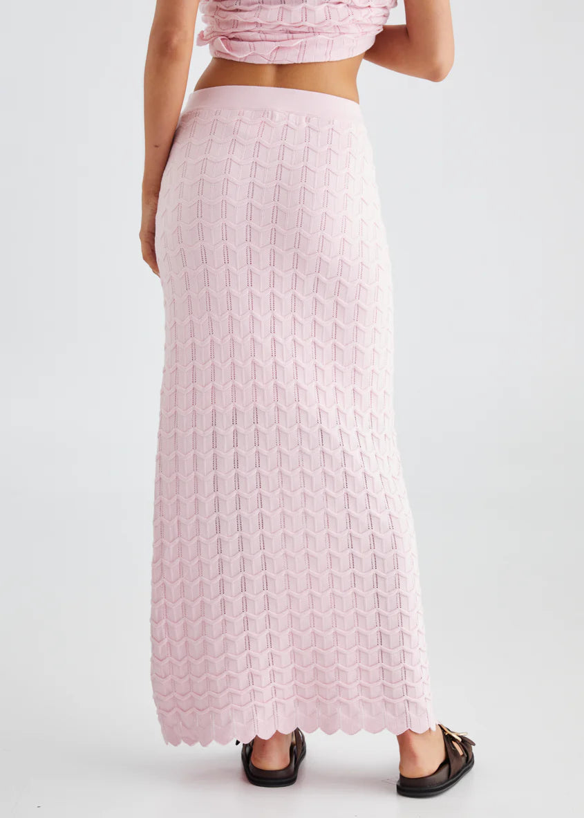 Nerida Knit Maxi Skirt - Pink