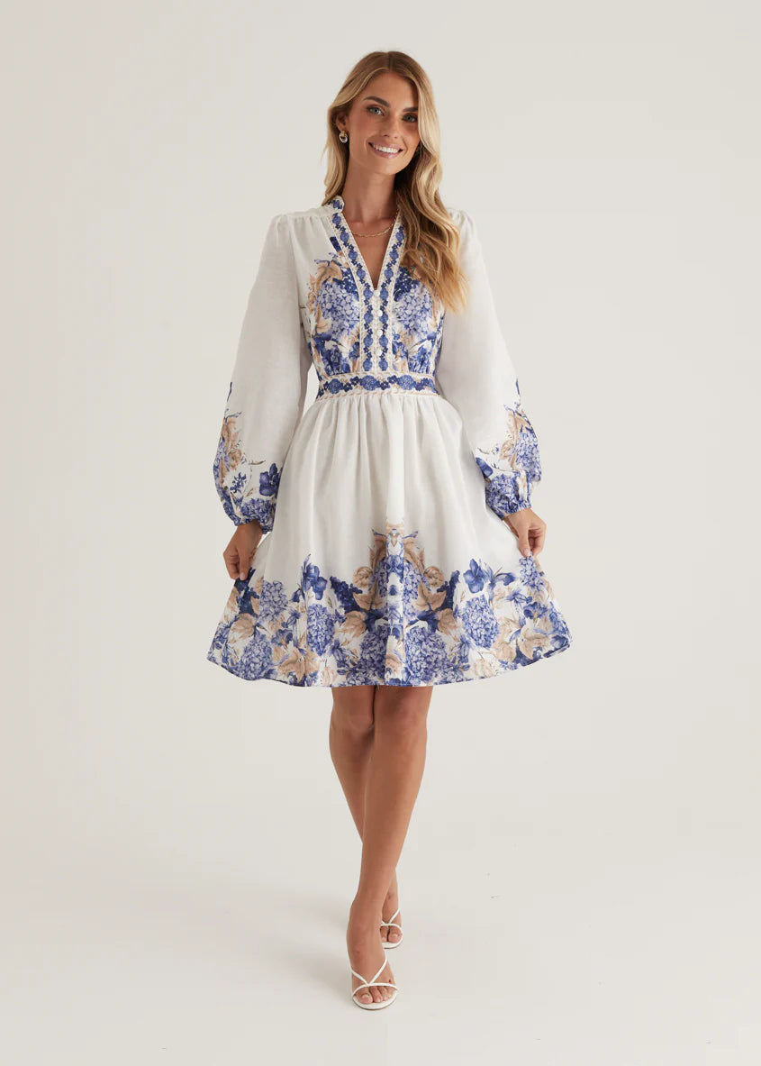 Veracruz Dress - White Hydrangea