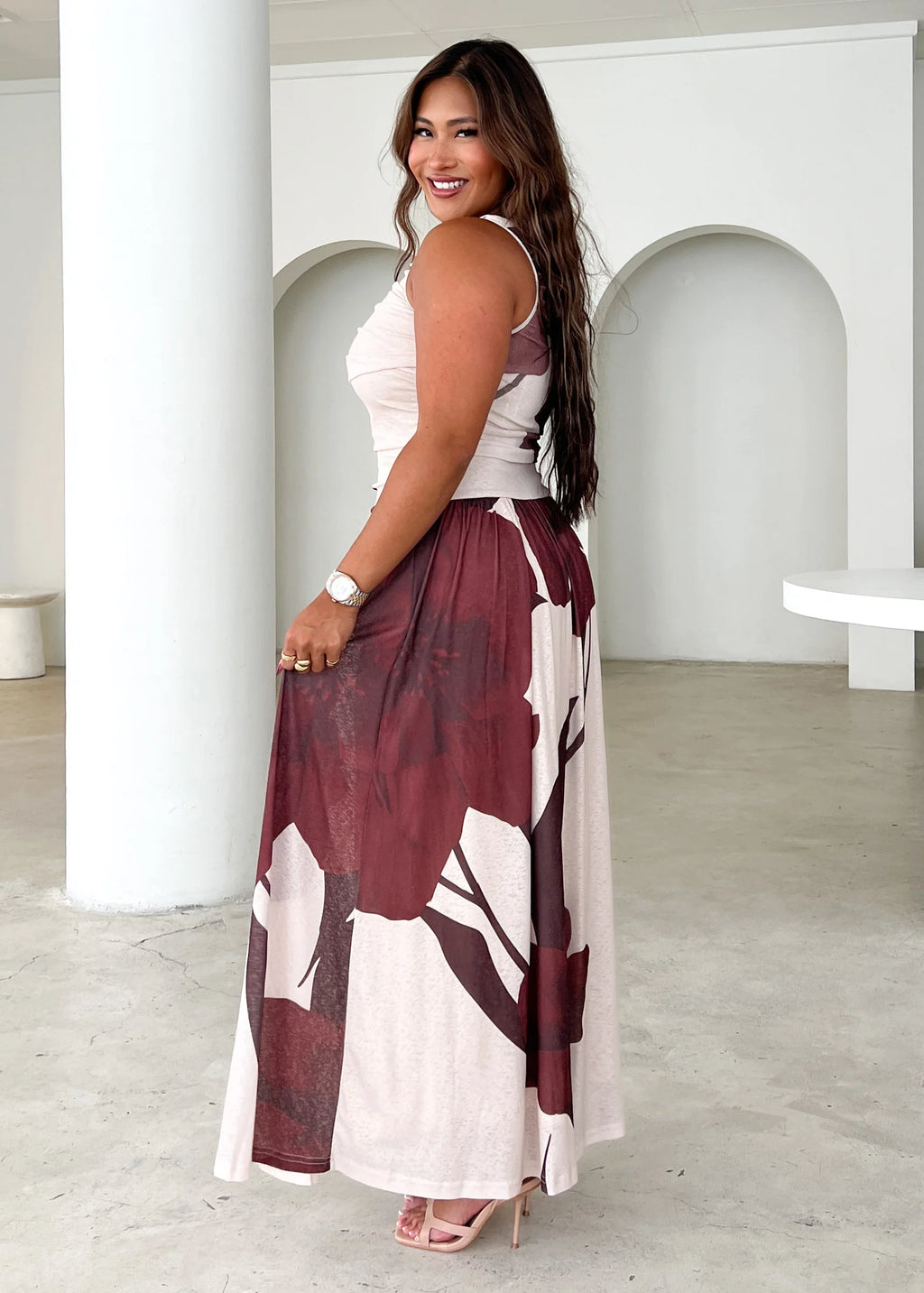 Faye Maxi Dress - Choc Flowers