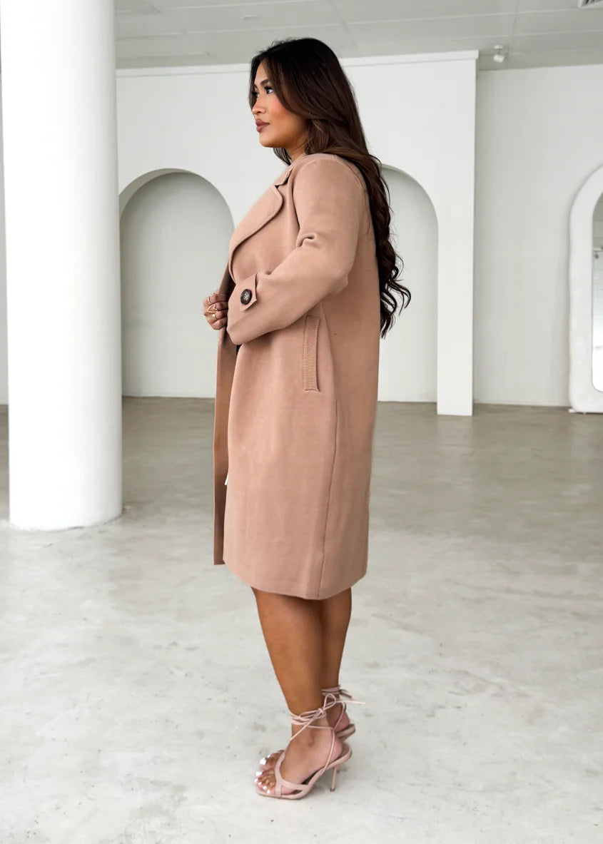 Chayso Knit Coat - Camel