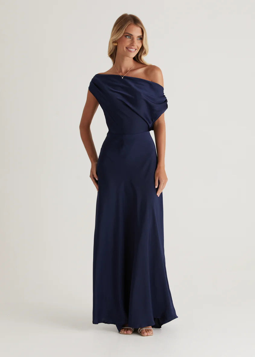 Rae Off Shoulder Maxi Dress - Navy