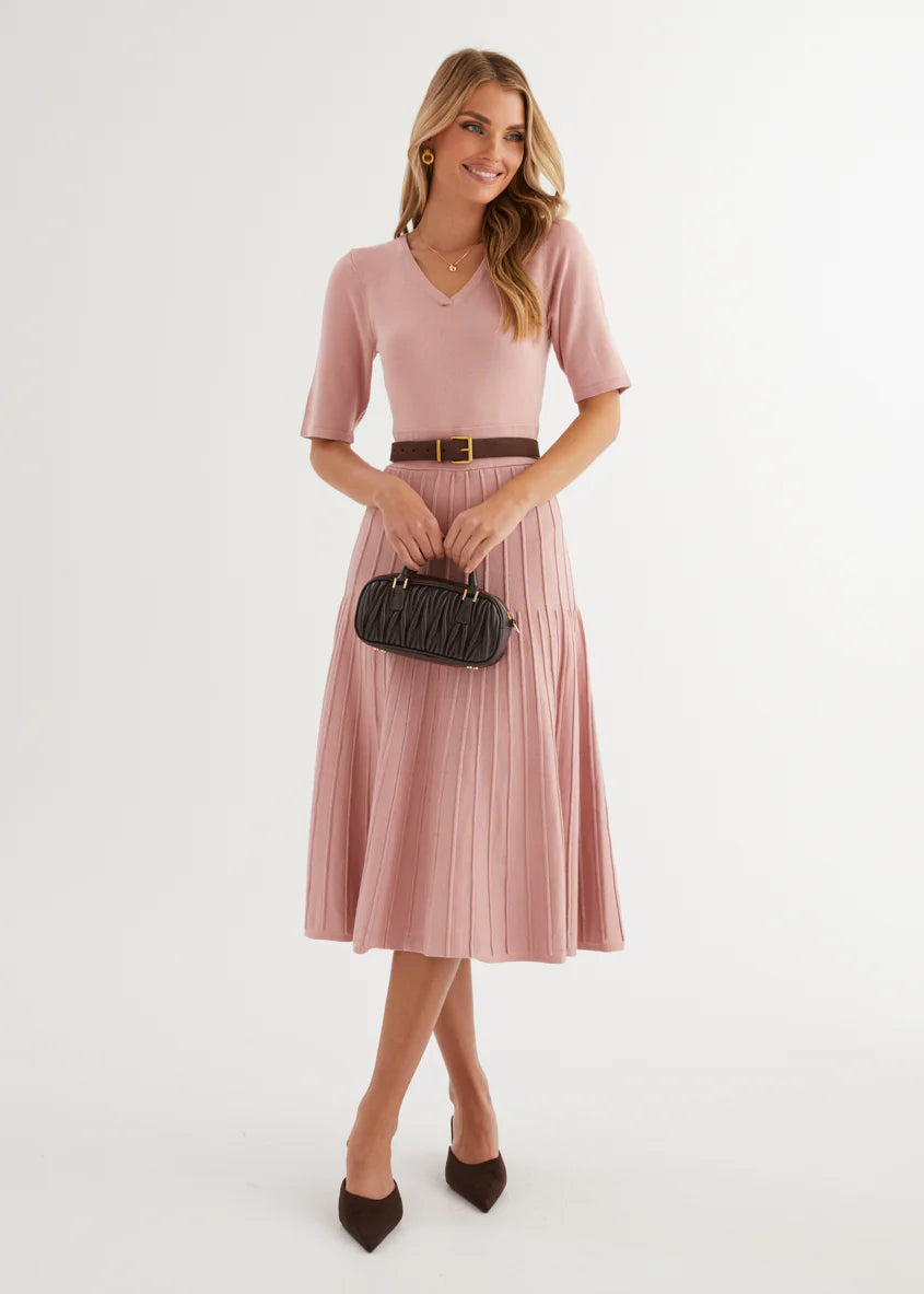 Acler Knit Midi Dress - Pink