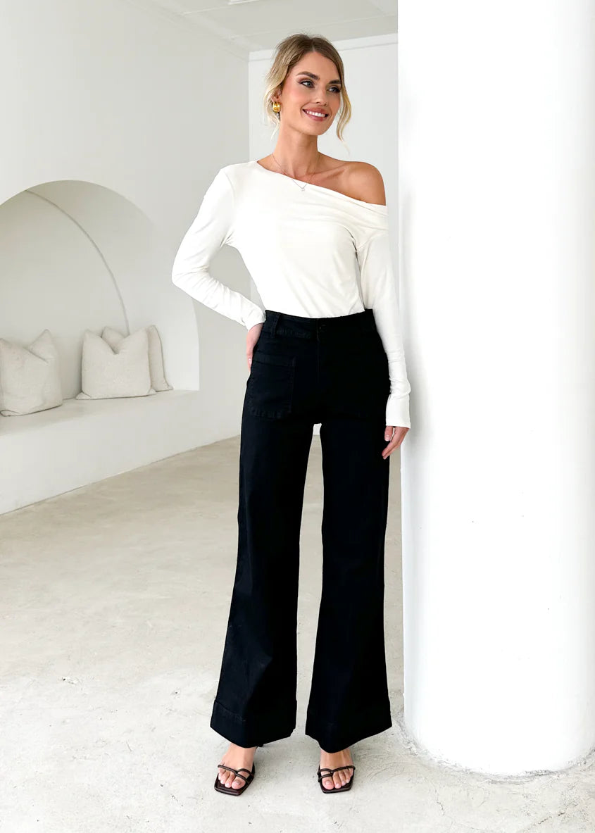 Zekroe Wide Leg Jeans - Black