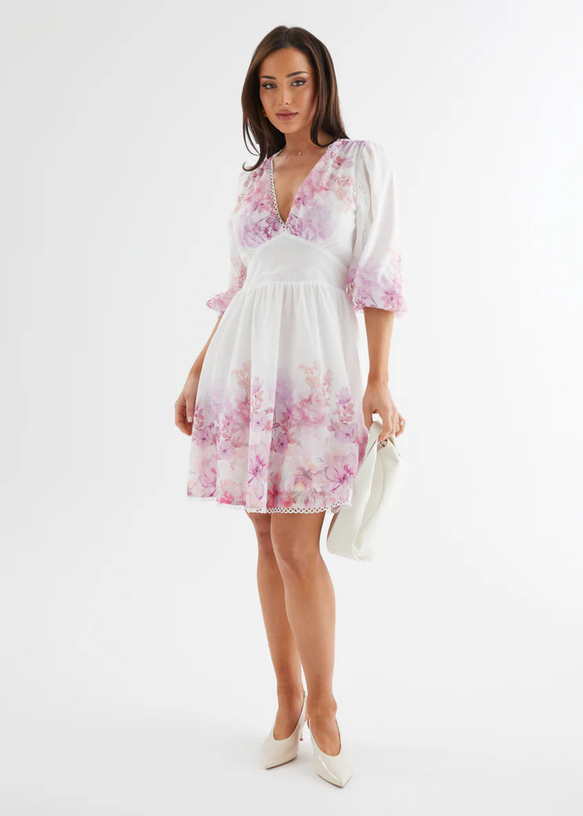 Layla Dress - Pink Flowers