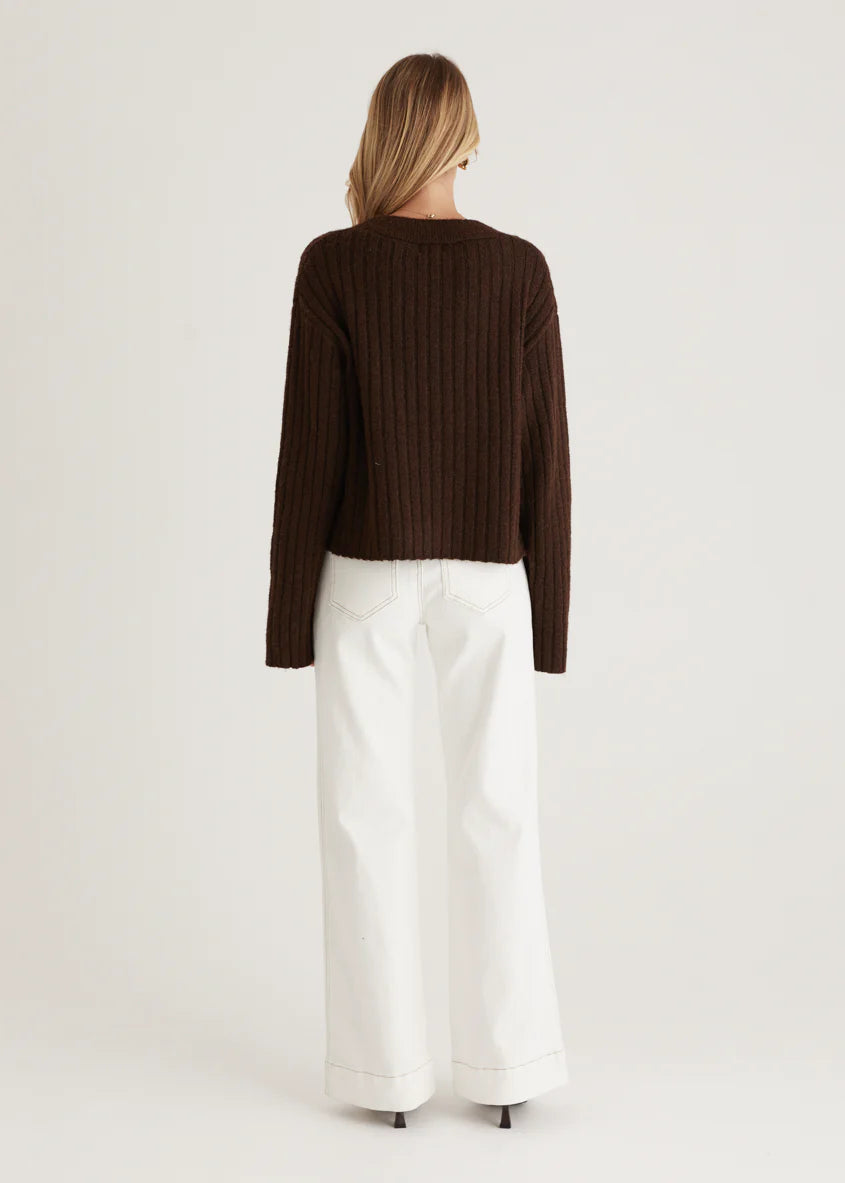 Hustle Cardigan - Chocolate