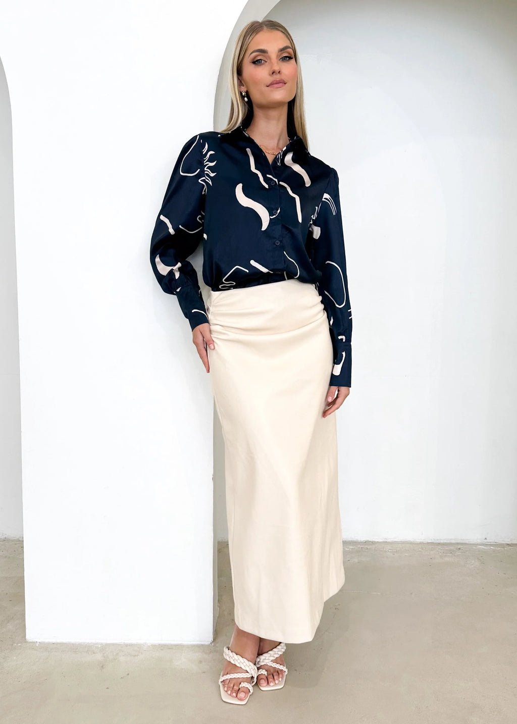 Lylia Shirt - Navy Abstract