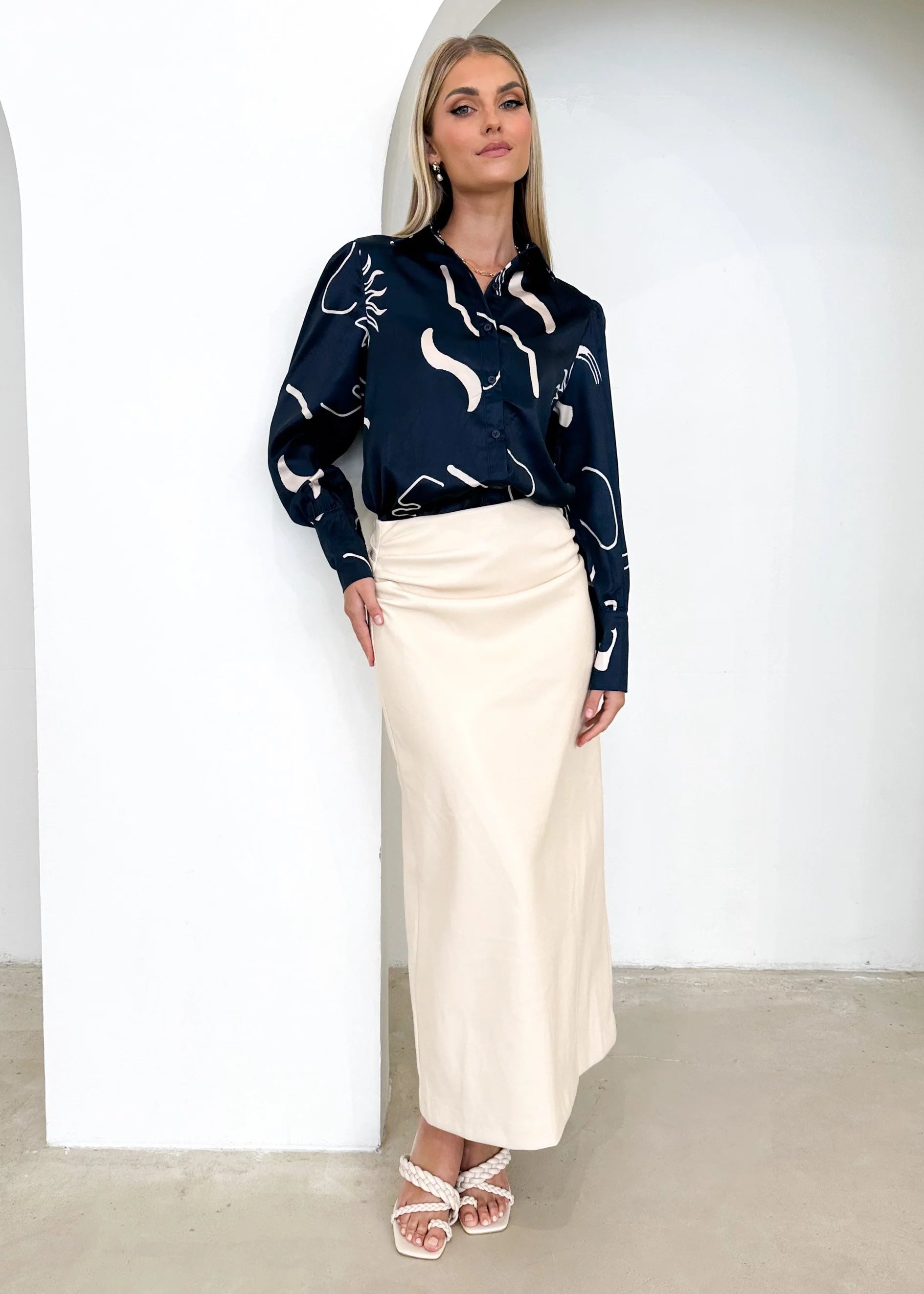 Lylia Shirt - Navy Abstract