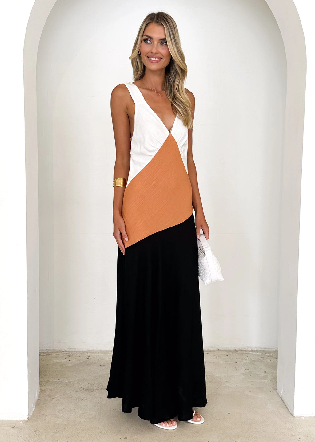 Orabelle Maxi Dress - Brown Splice