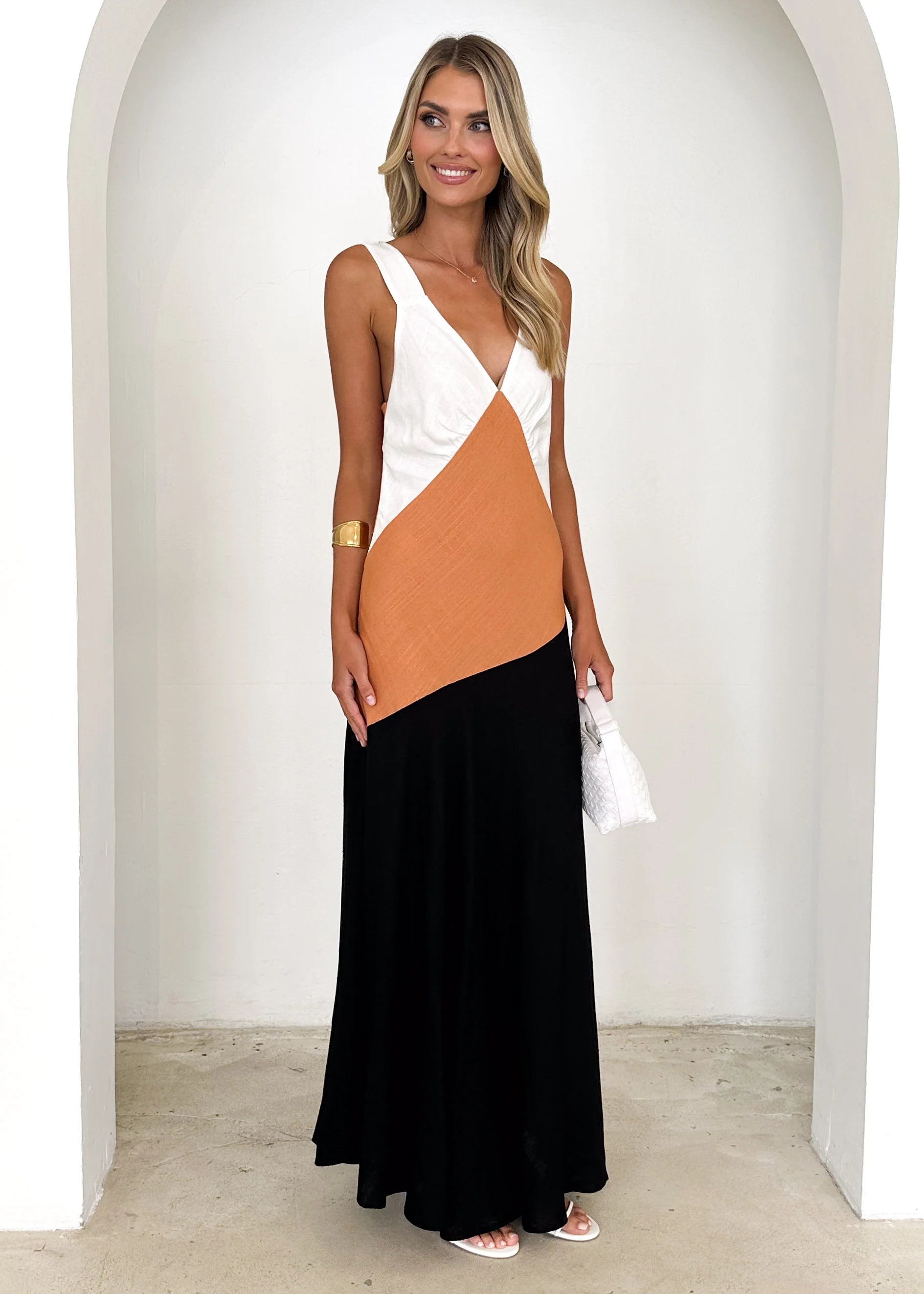 Orabelle Maxi Dress - Brown Splice