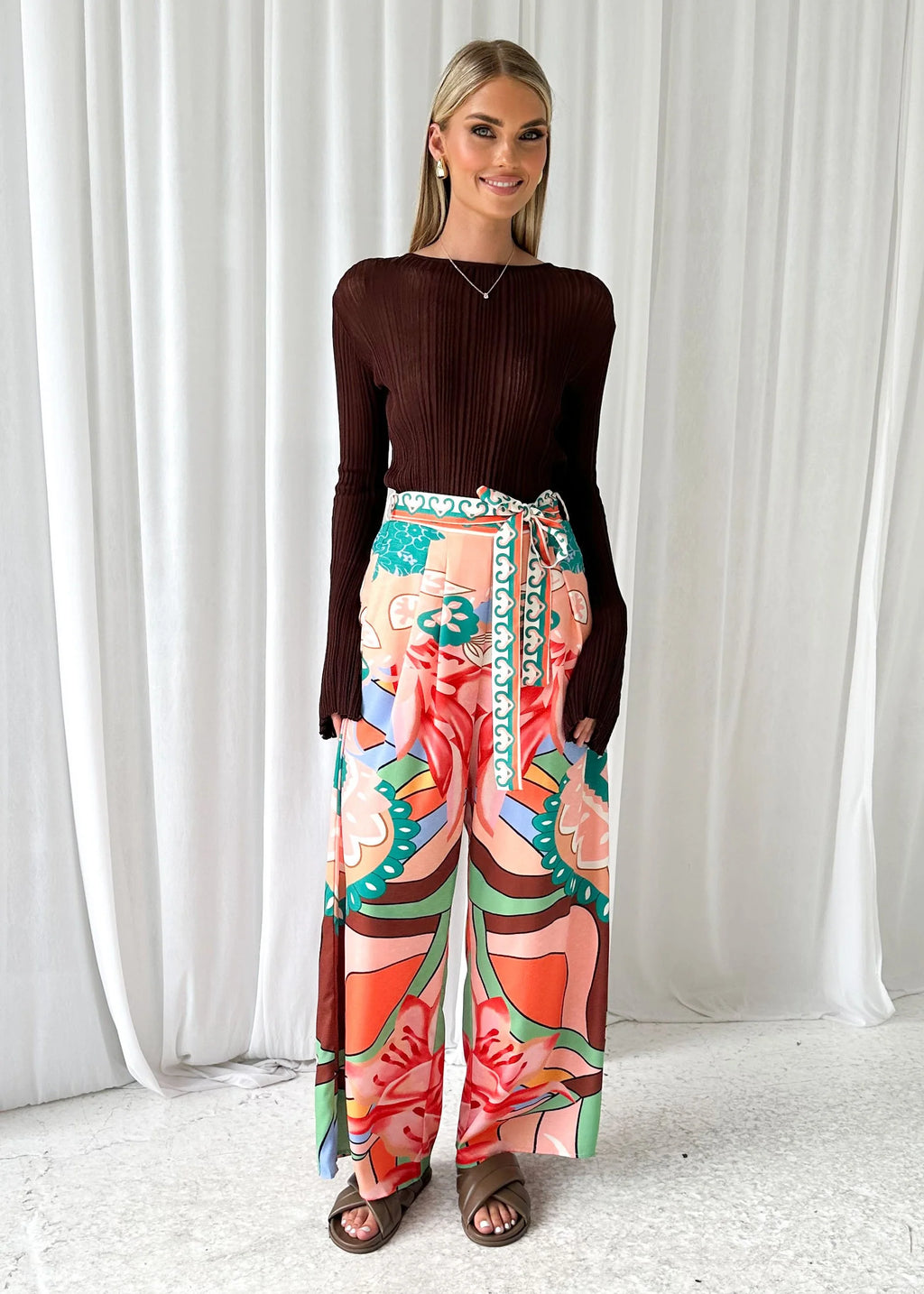 Learra Pants - Pink Abstract