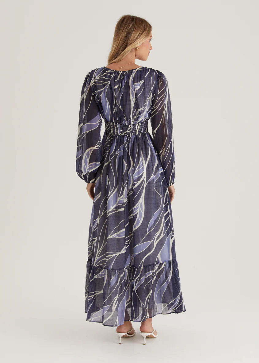 Skyline Maxi Dress - Navy Swirl