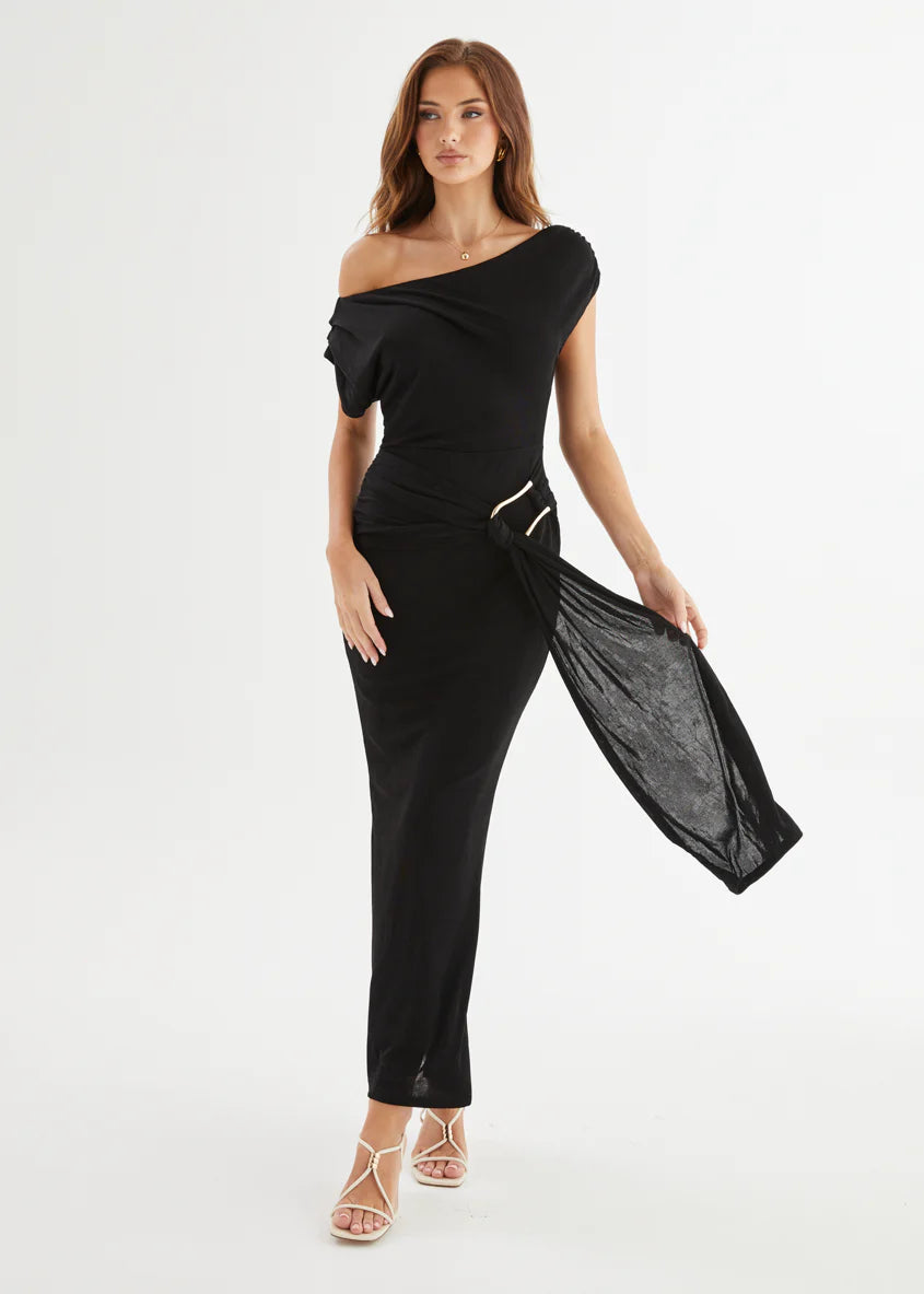 Chantelle Drop Shoulder Maxi Dress - Black