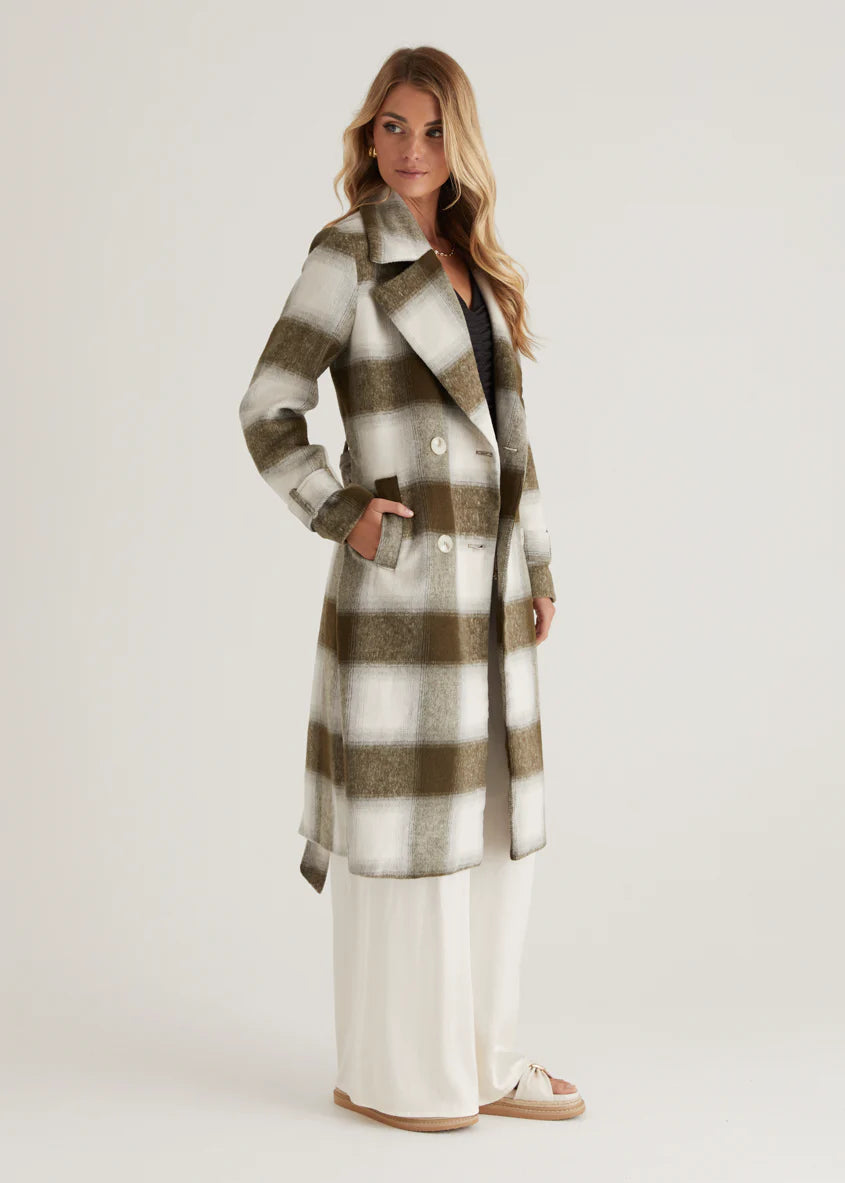 Laterro Coat - Olive Check