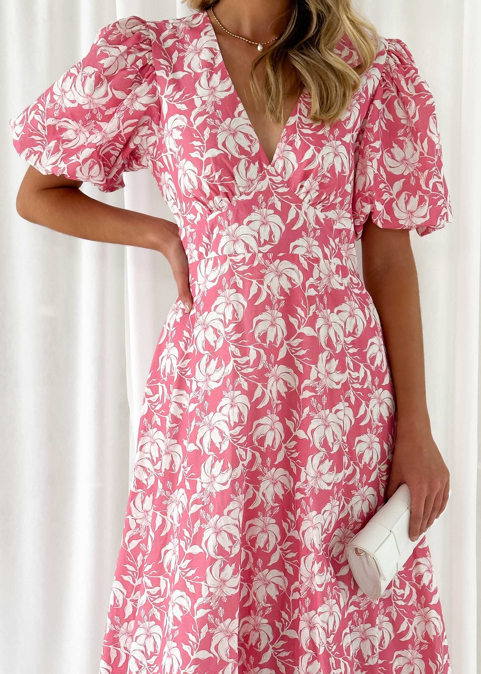 Paver Midi Dress - Pink Floral