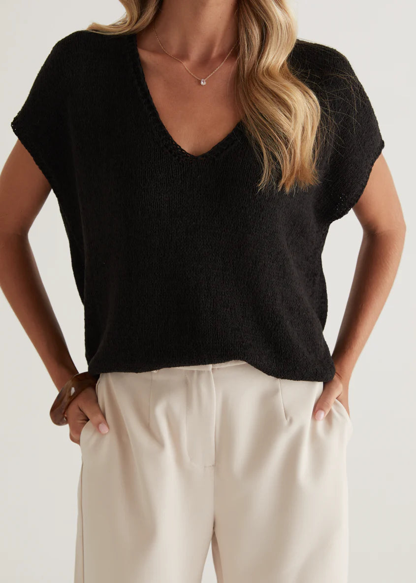 Melrose Knit Top - Black