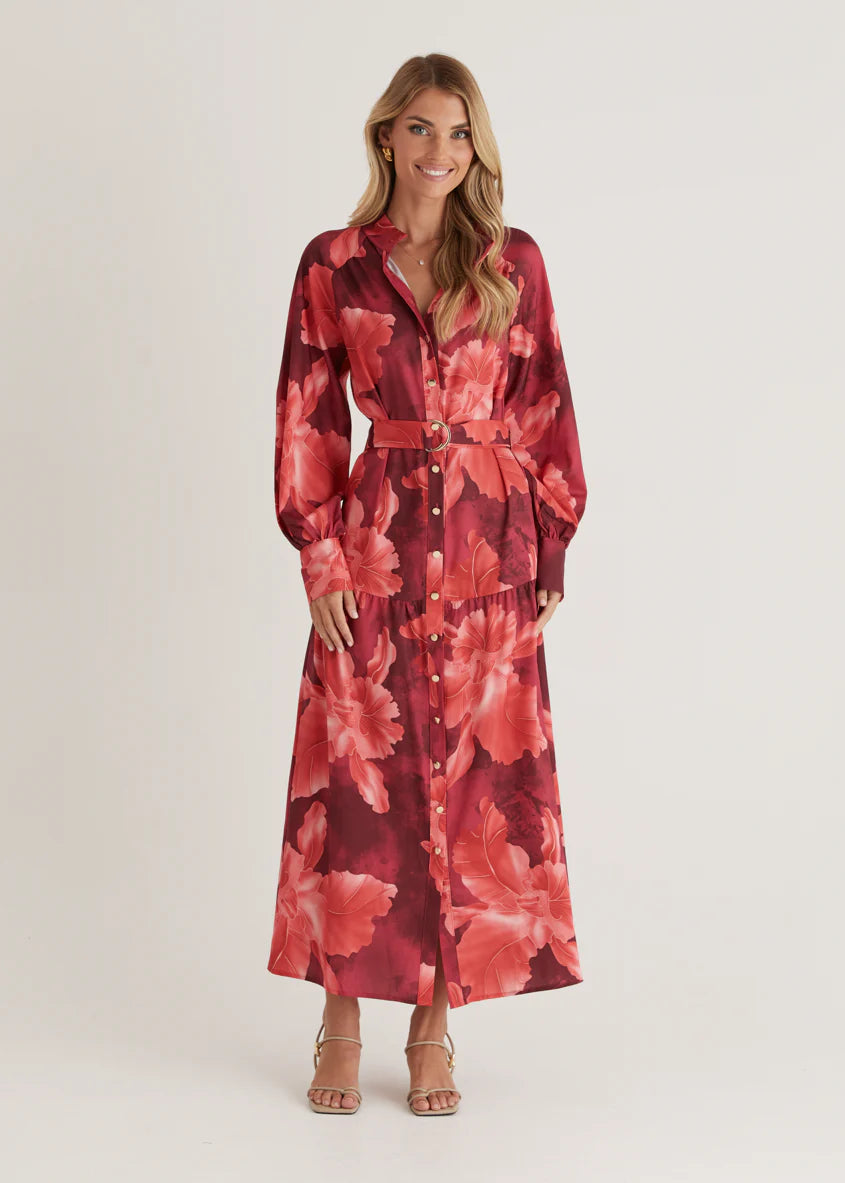 Marisa Maxi Dress - Red Floral