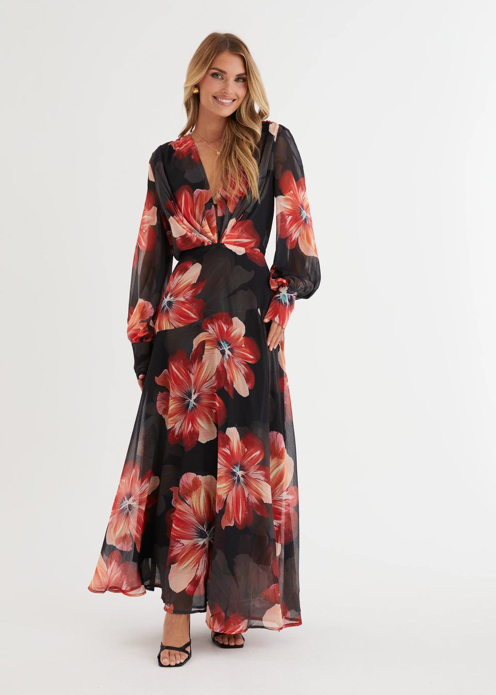 Frida Maxi Dress - Black Floral