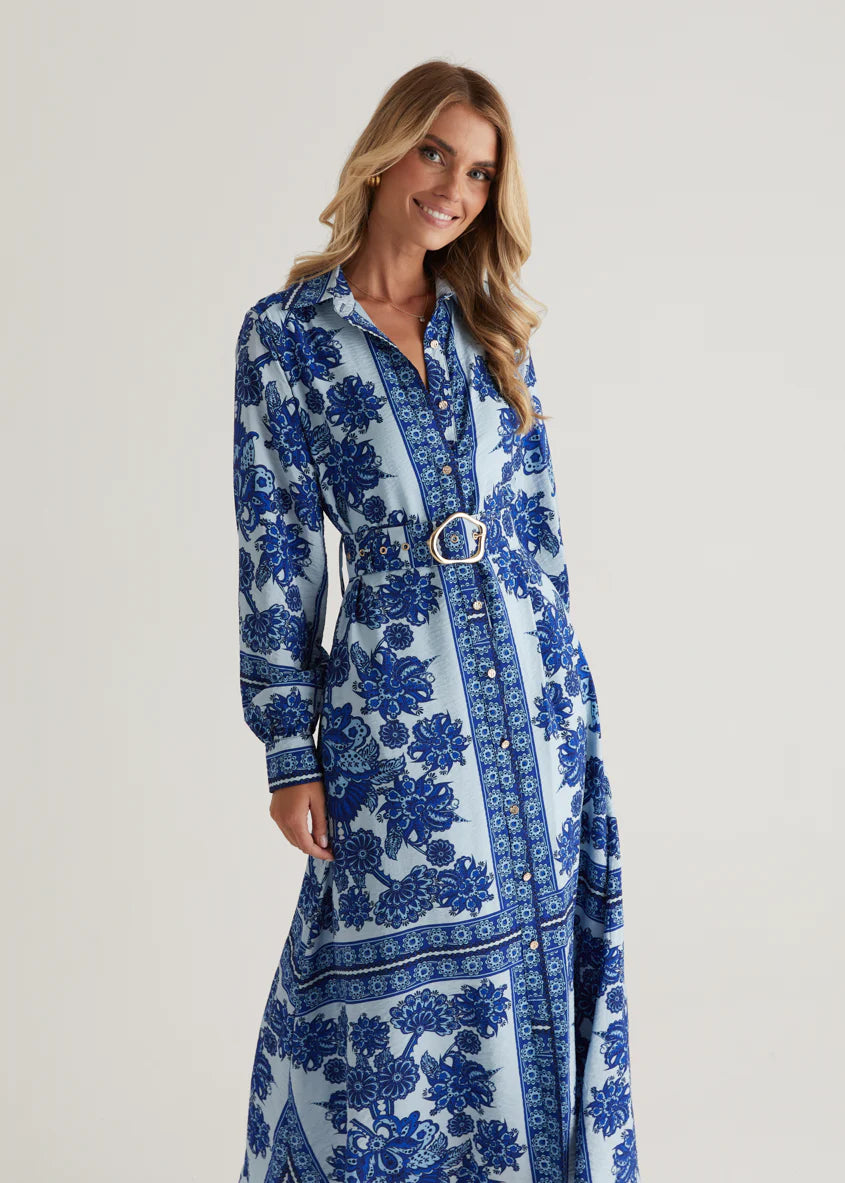 Eventide Maxi Dress - Blue Floral