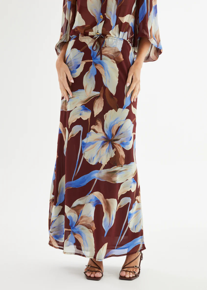 Skyla Maxi Skirt - Burgundy Anya