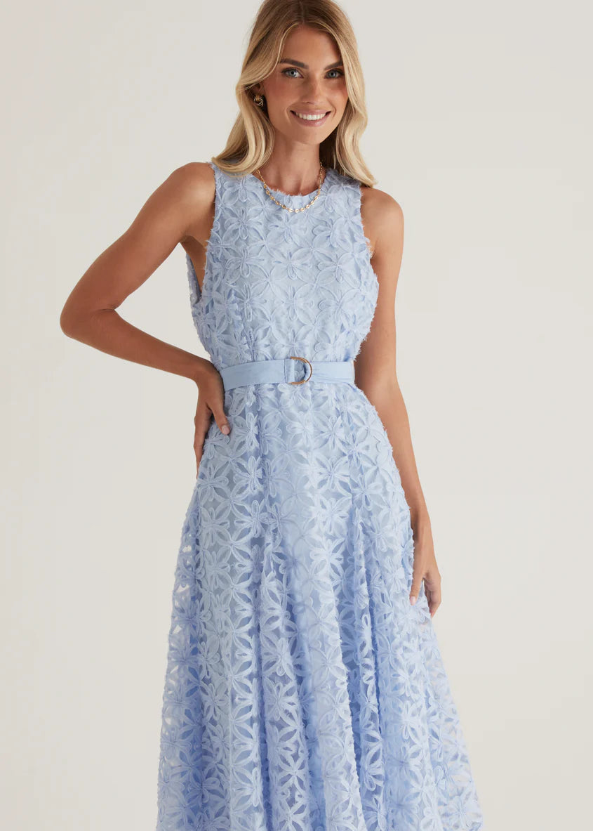Eclipse Lace Midi Dress - Blue