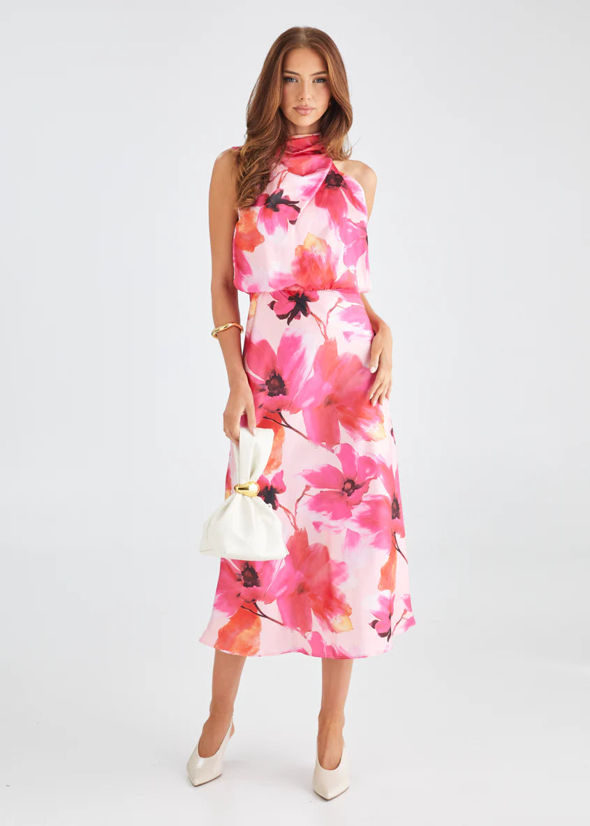 Joiss Maxi Dress - Raspberry Floral
