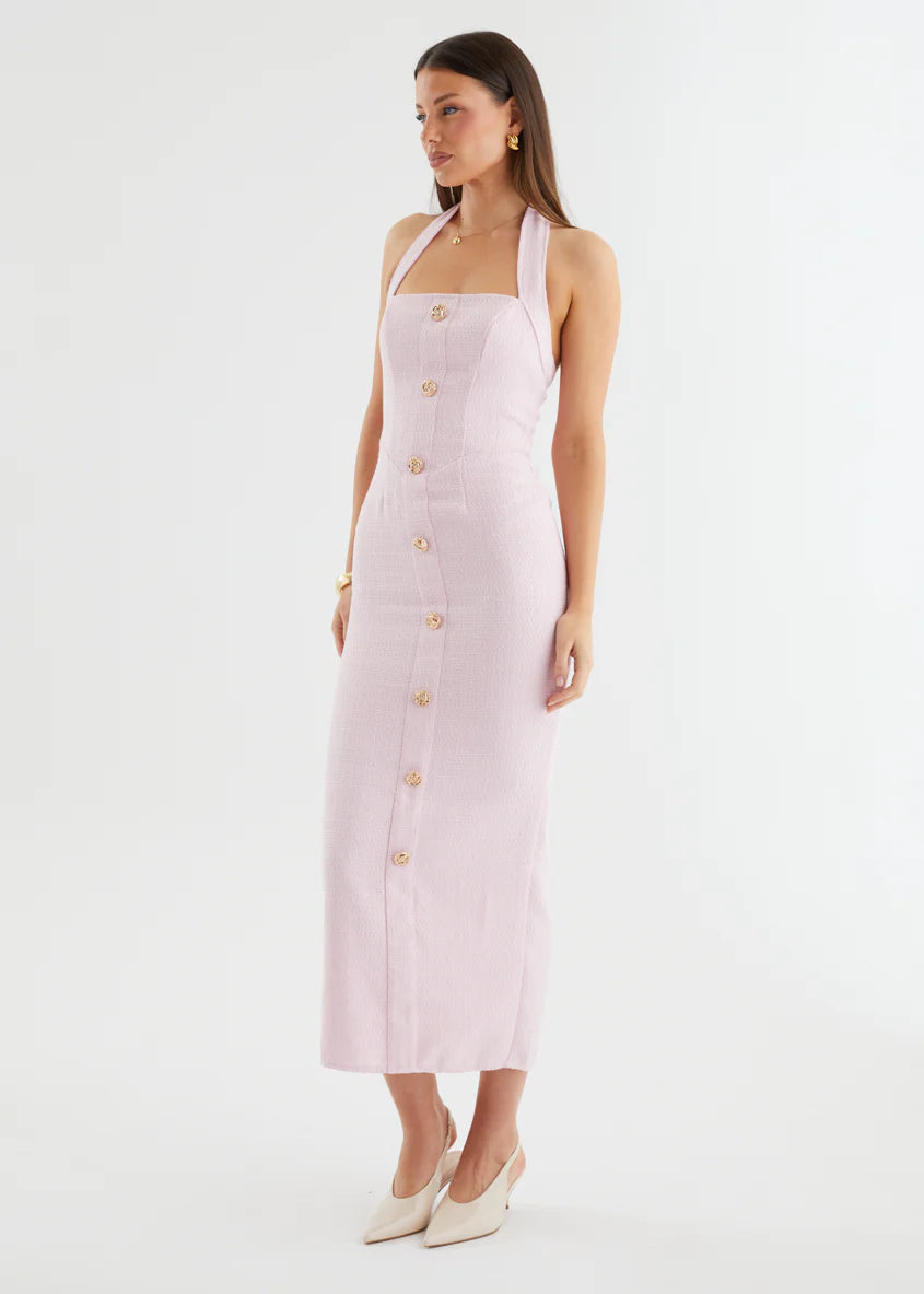 Marina Halter Maxi Dress - Baby Pink