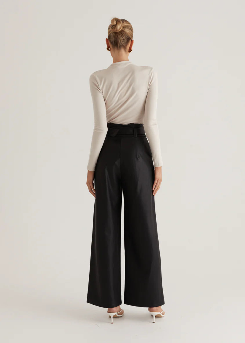 Mariah PU Pants - Black