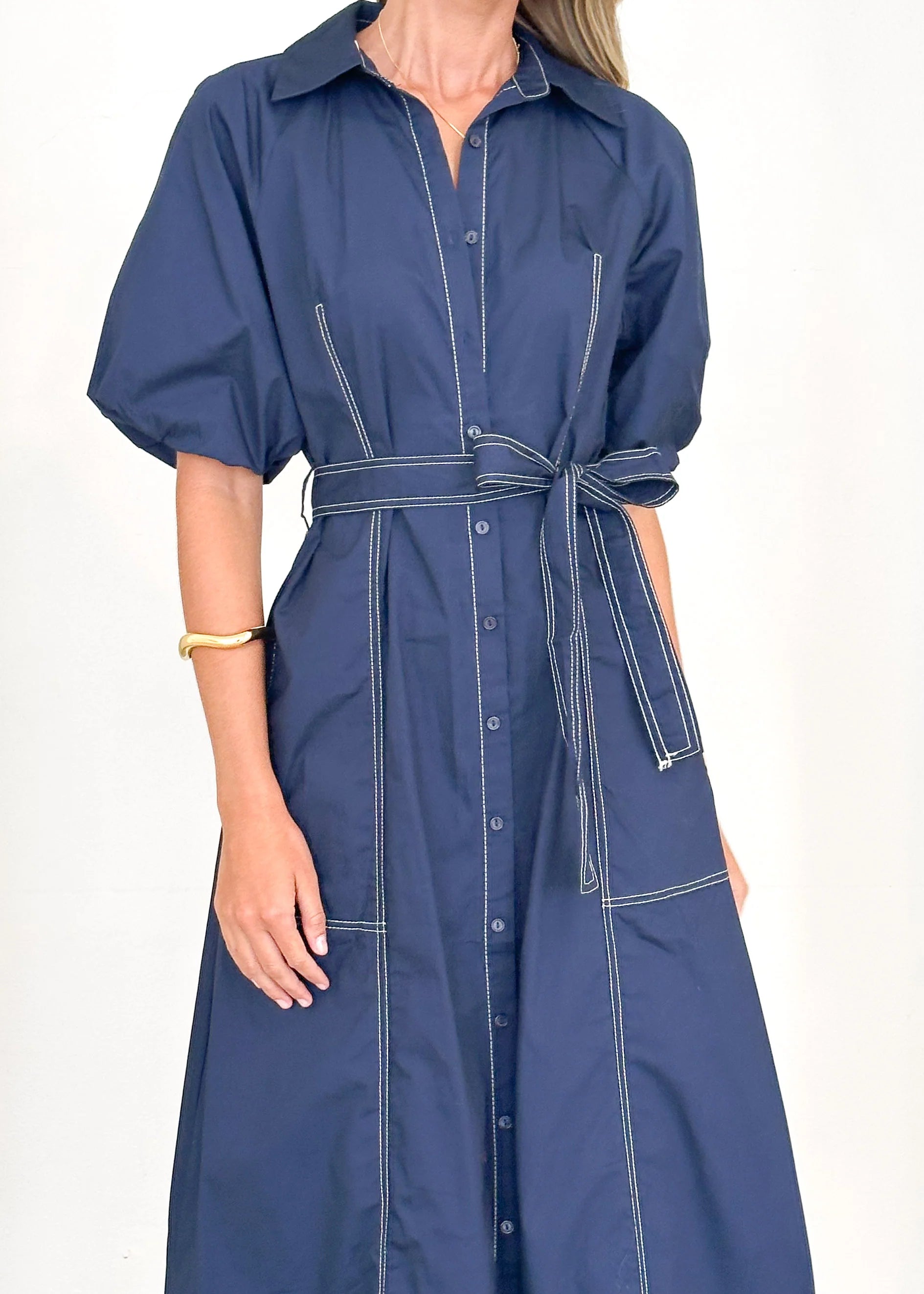 Pintura Midi Dress - Navy