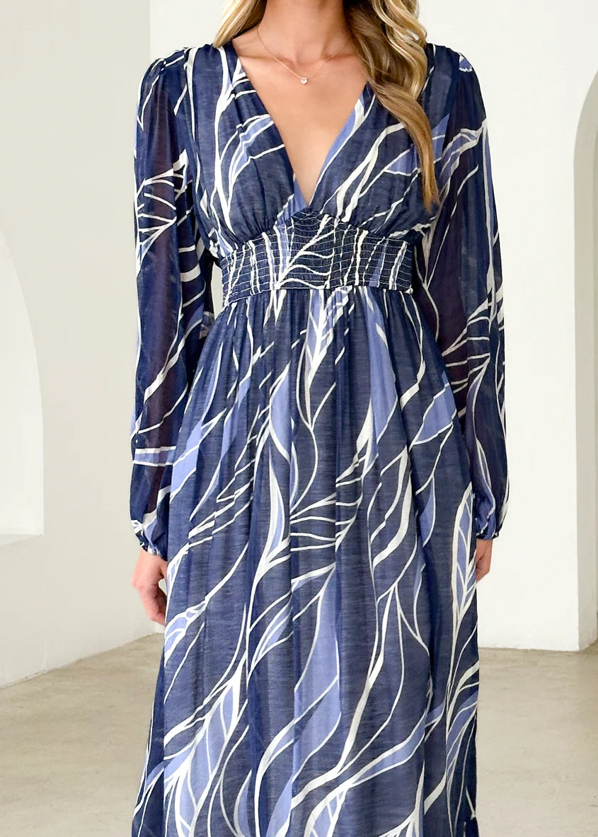 Skyline Maxi Dress - Navy Swirl