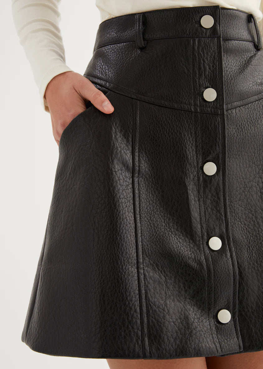 Bittersweet PU Skirt - Black