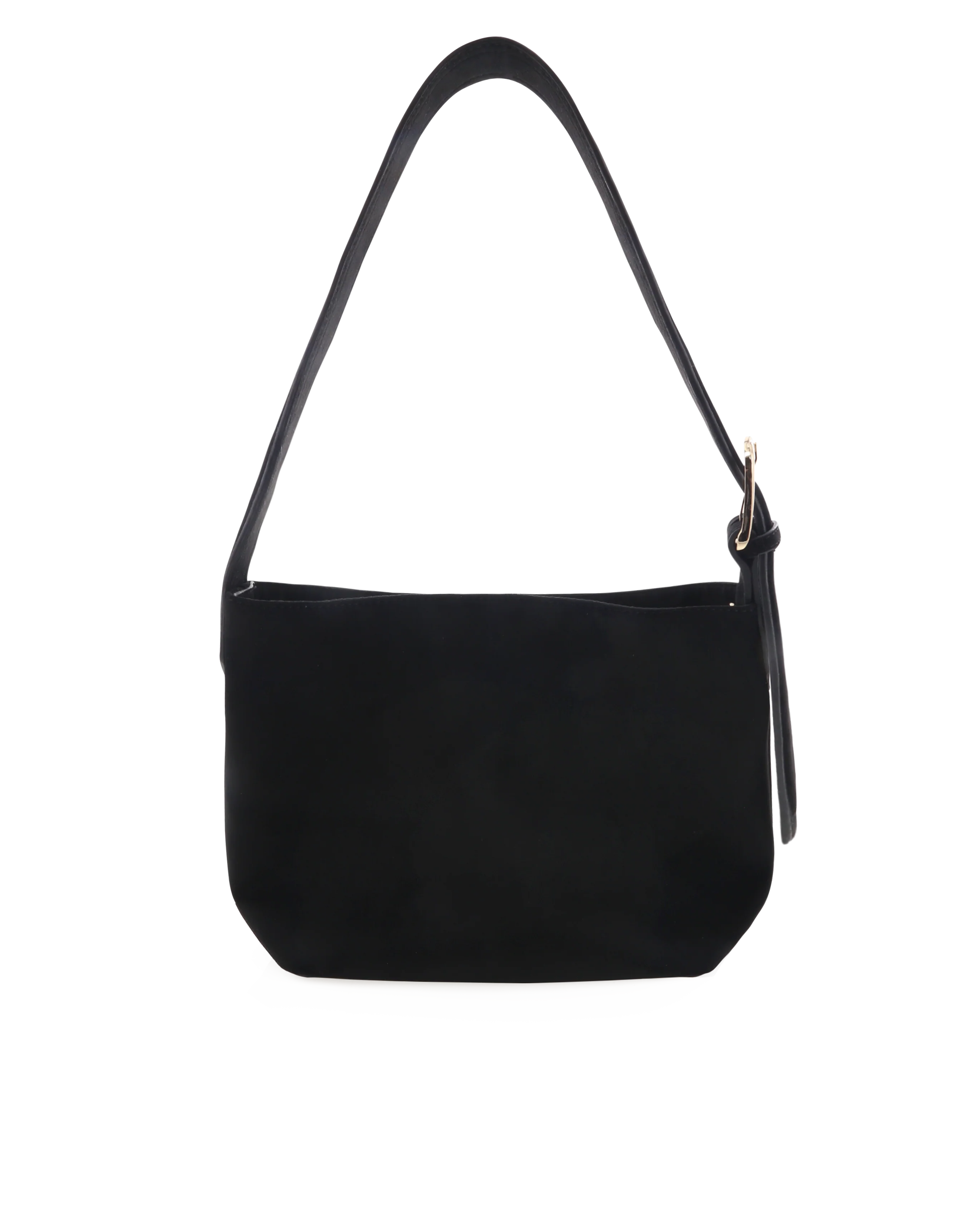 Freya Shoulder Bag - Black Suede