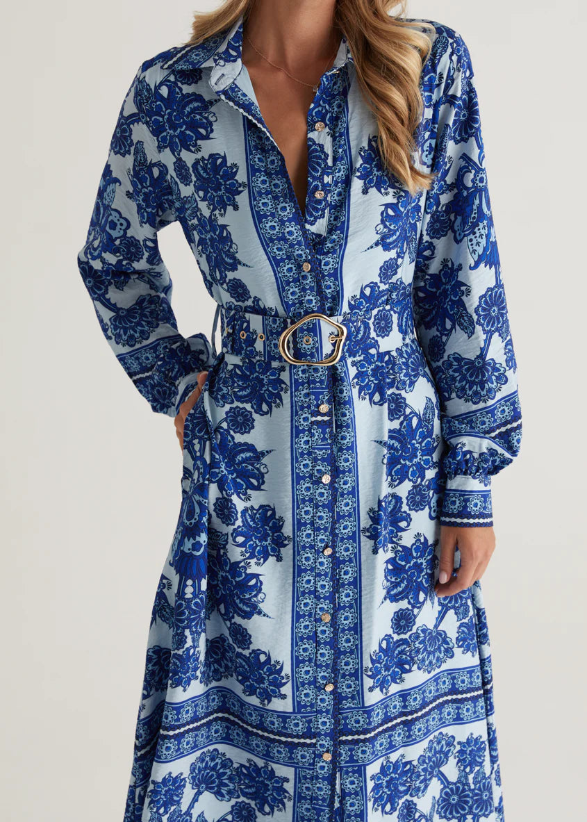 Eventide Maxi Dress - Blue Floral