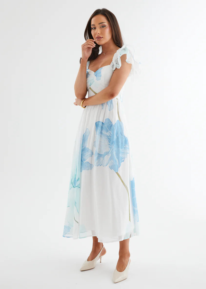 Nahla Maxi Dress - Blue Wildflower