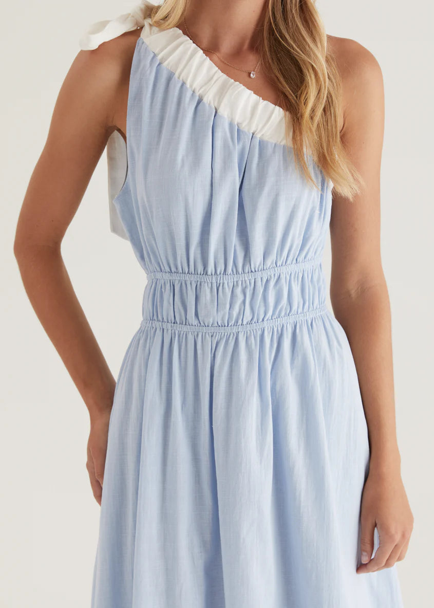 Peeta One Shoulder Maxi Dress - Powder Blue