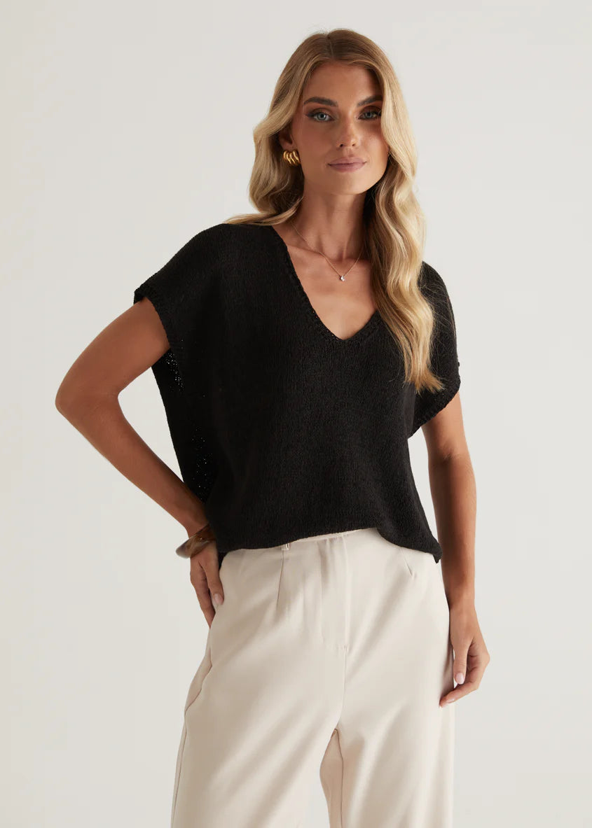 Melrose Knit Top - Black