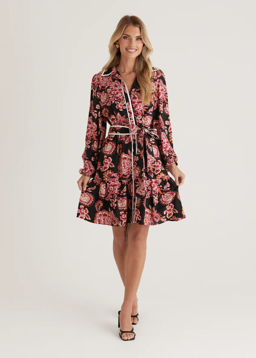 Skyler Dress - Black Paisley