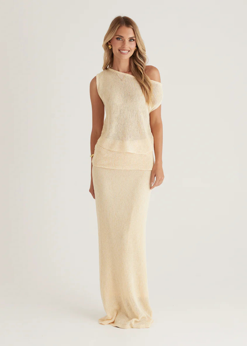 Zion Knit Maxi Skirt - Butter
