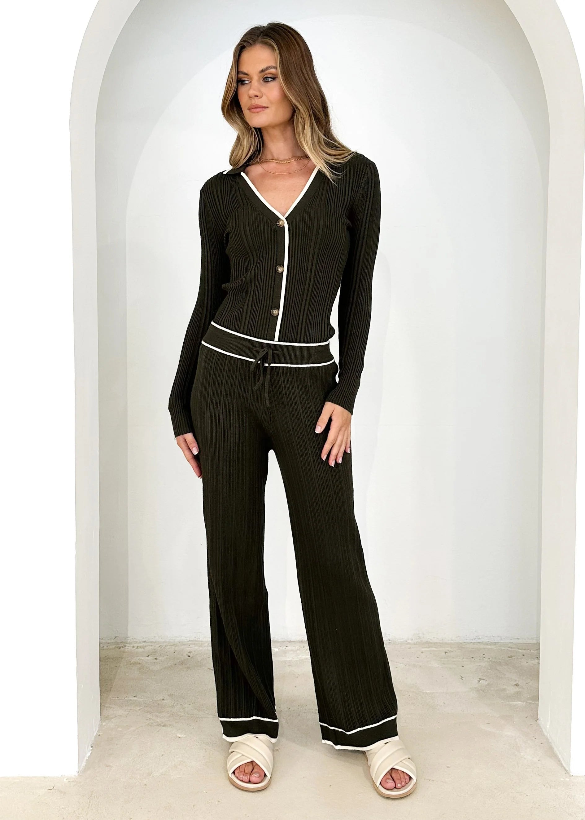 Lankra Knit Pants - Khaki