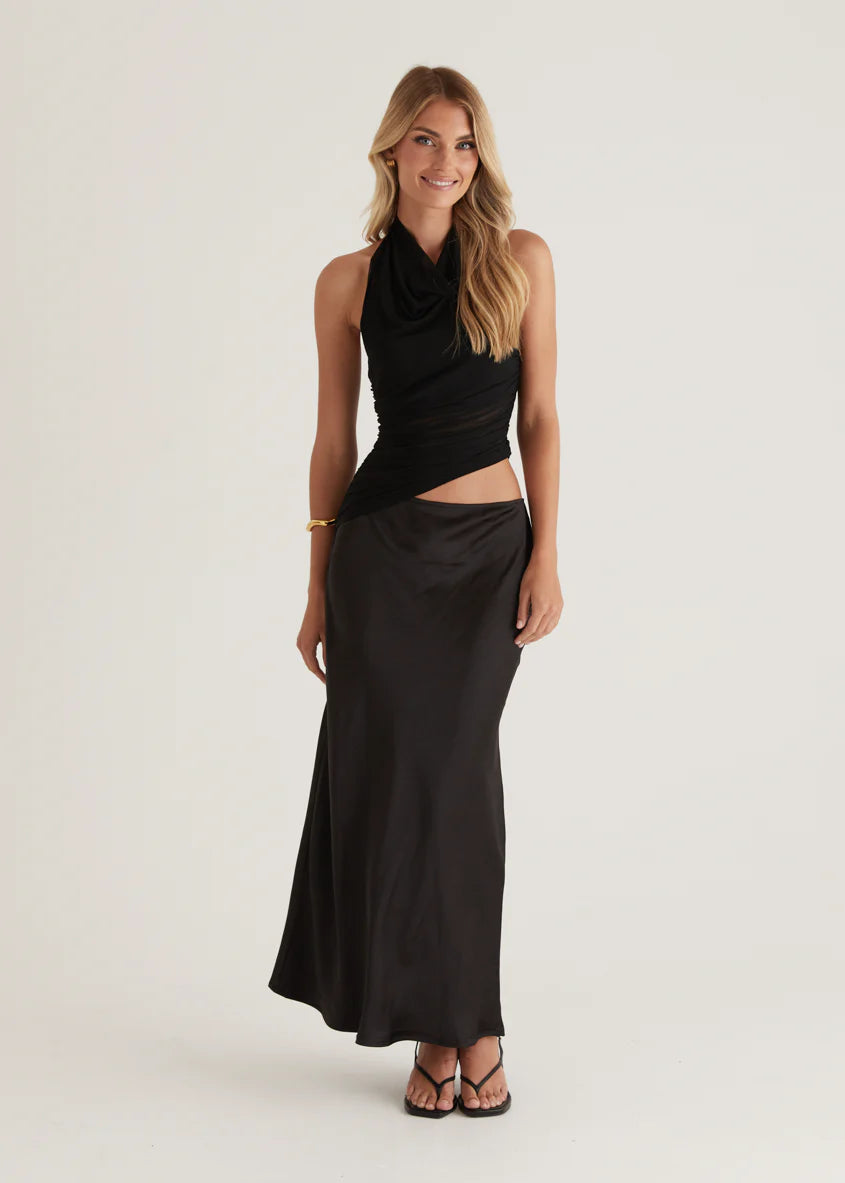 Renata Halter Maxi Dress - Black