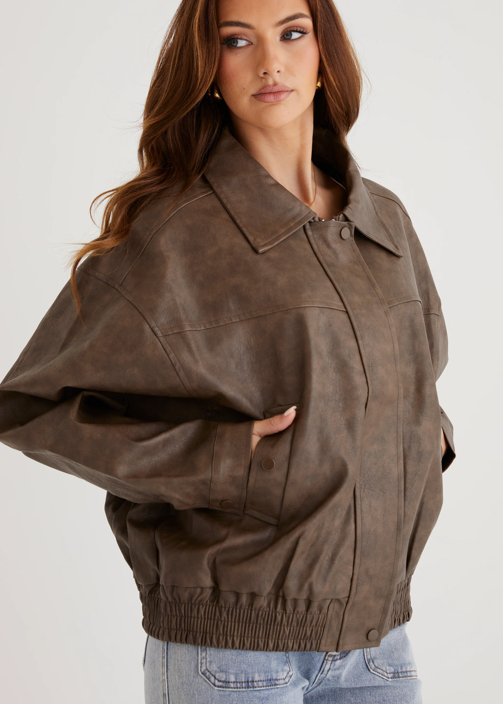 Suntia PU Jacket - Brown