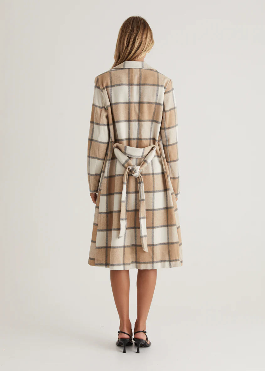 Krizzie Coat - Beige Check