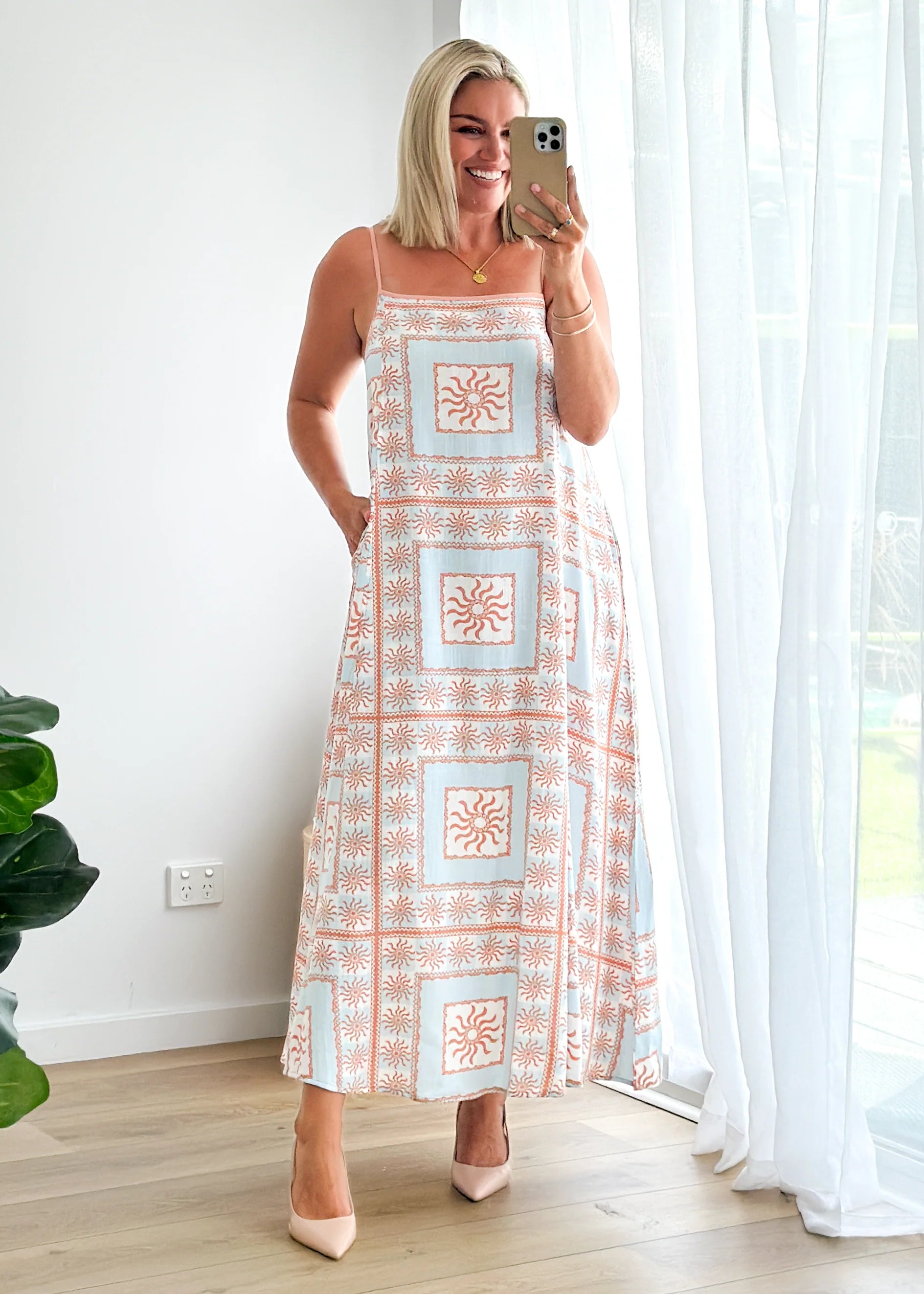 Odette Maxi Dress - Blue Flores