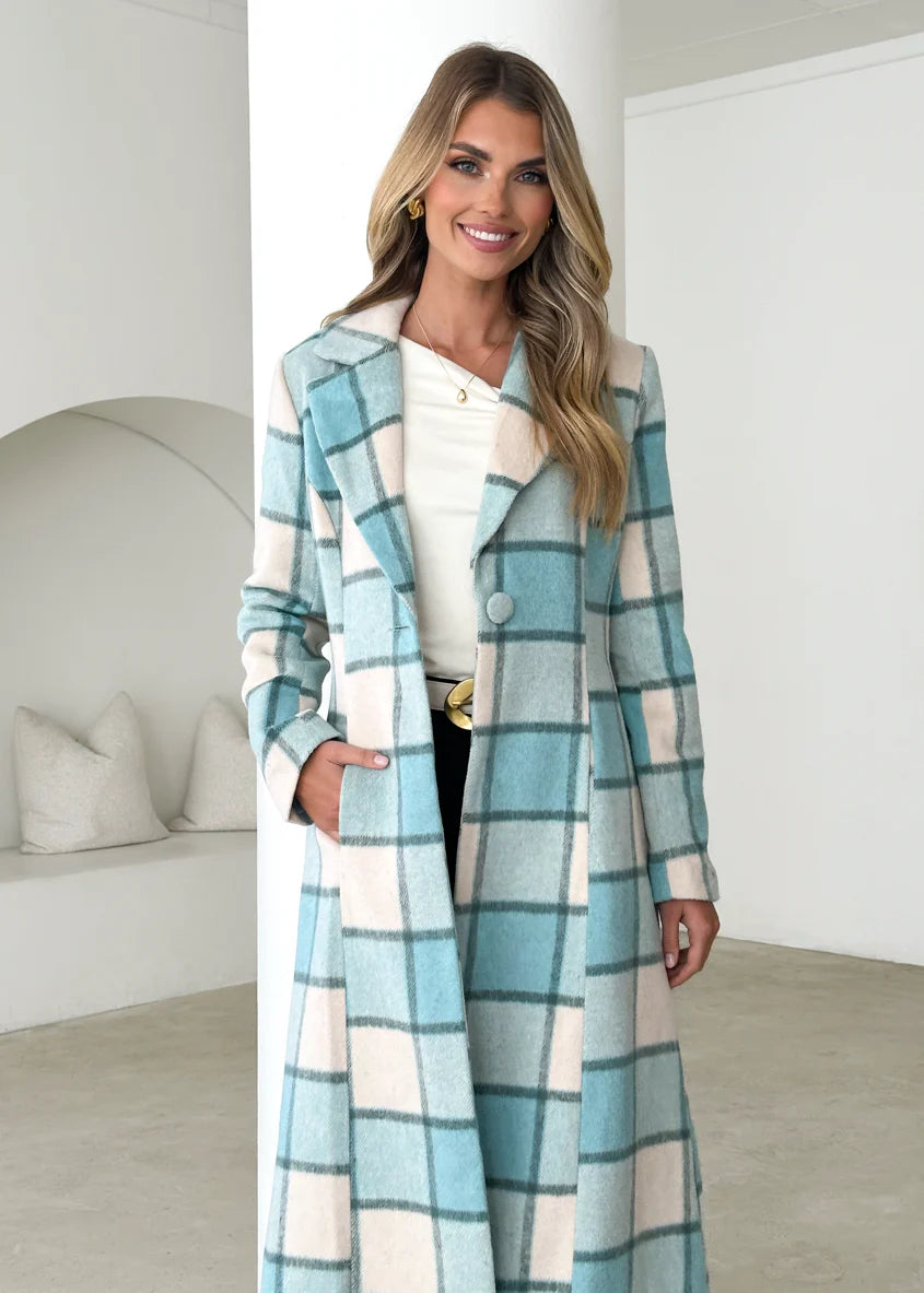 Steffy Coat - Blue Check