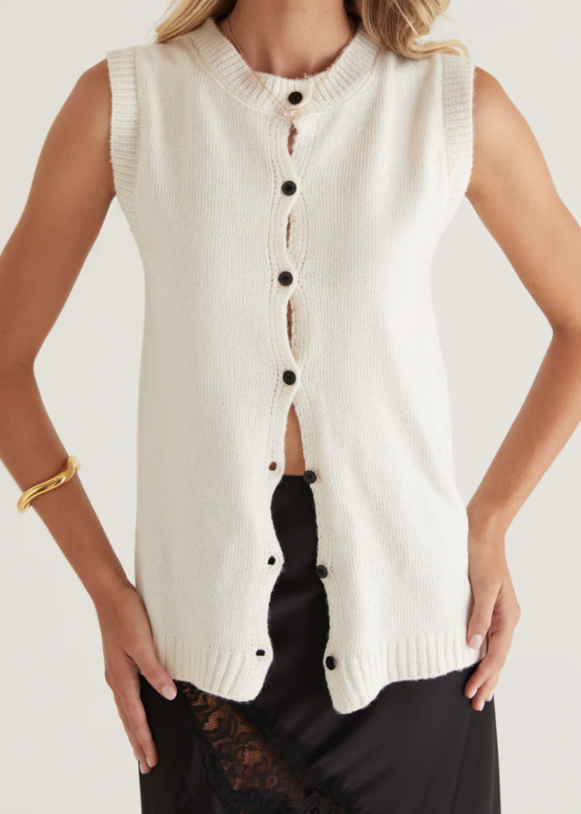 Byala Knitted Vest - Beige