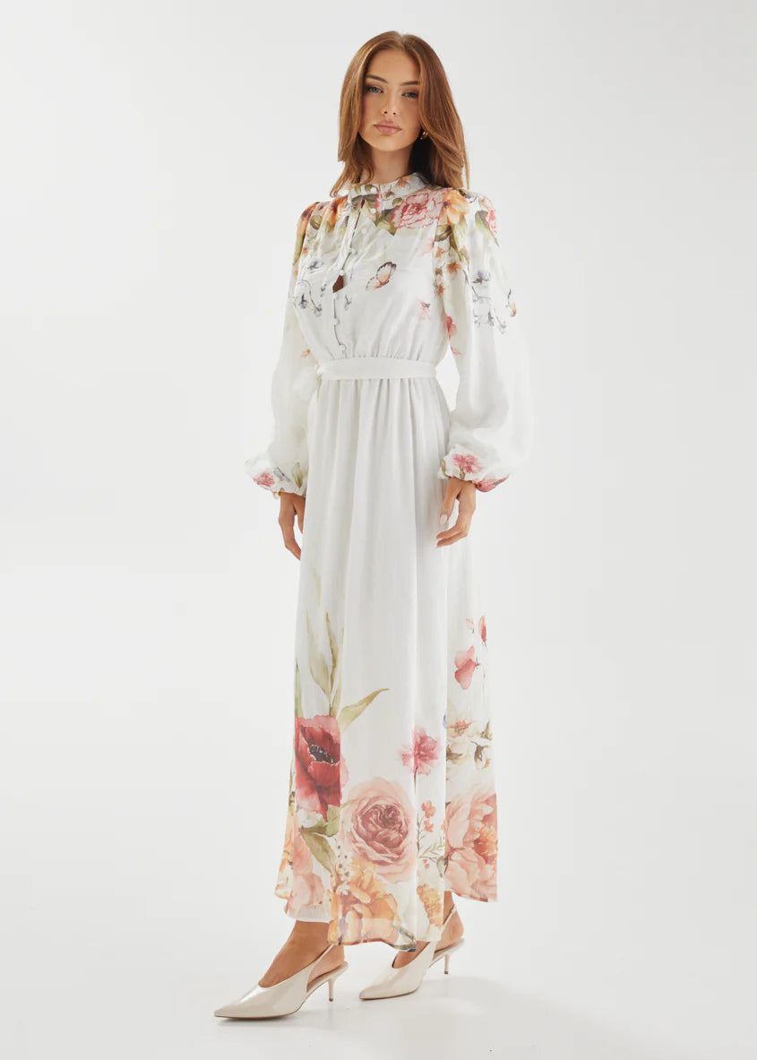 Tracie Maxi Dress - White Garden