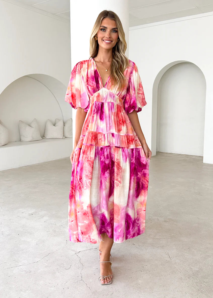 Bedford Maxi Dress - Magenta Splash