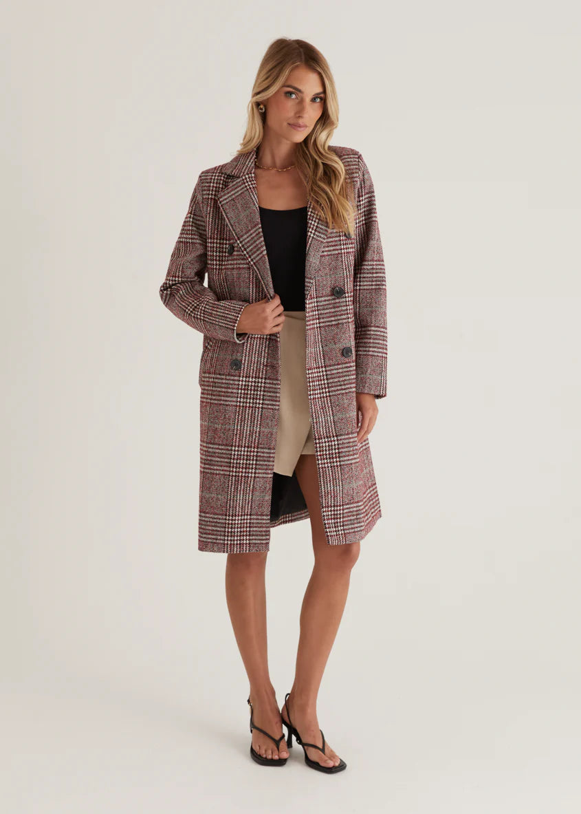 Jarren Coat - Red Check