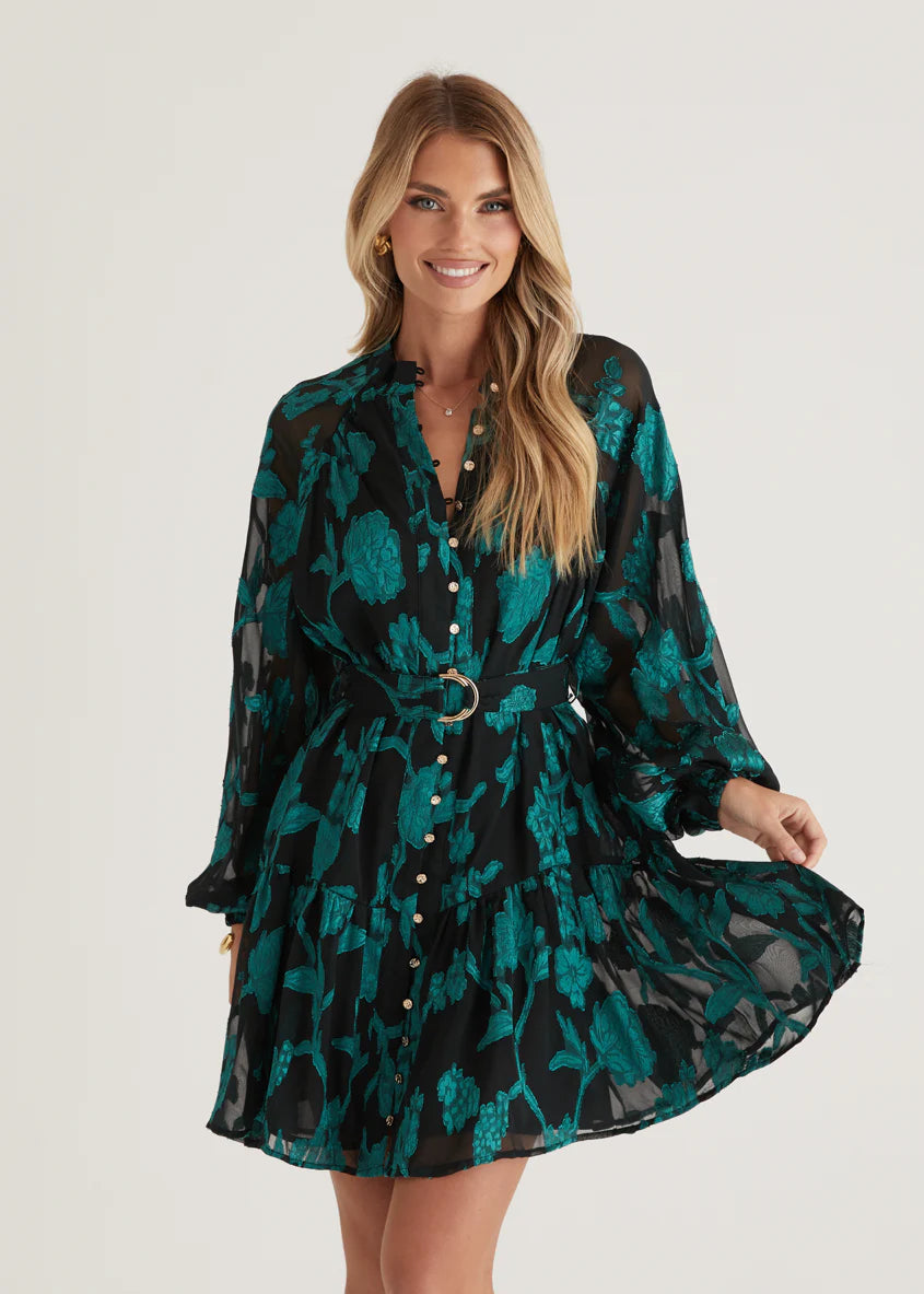 Azalea Dress - Emerald Floral
