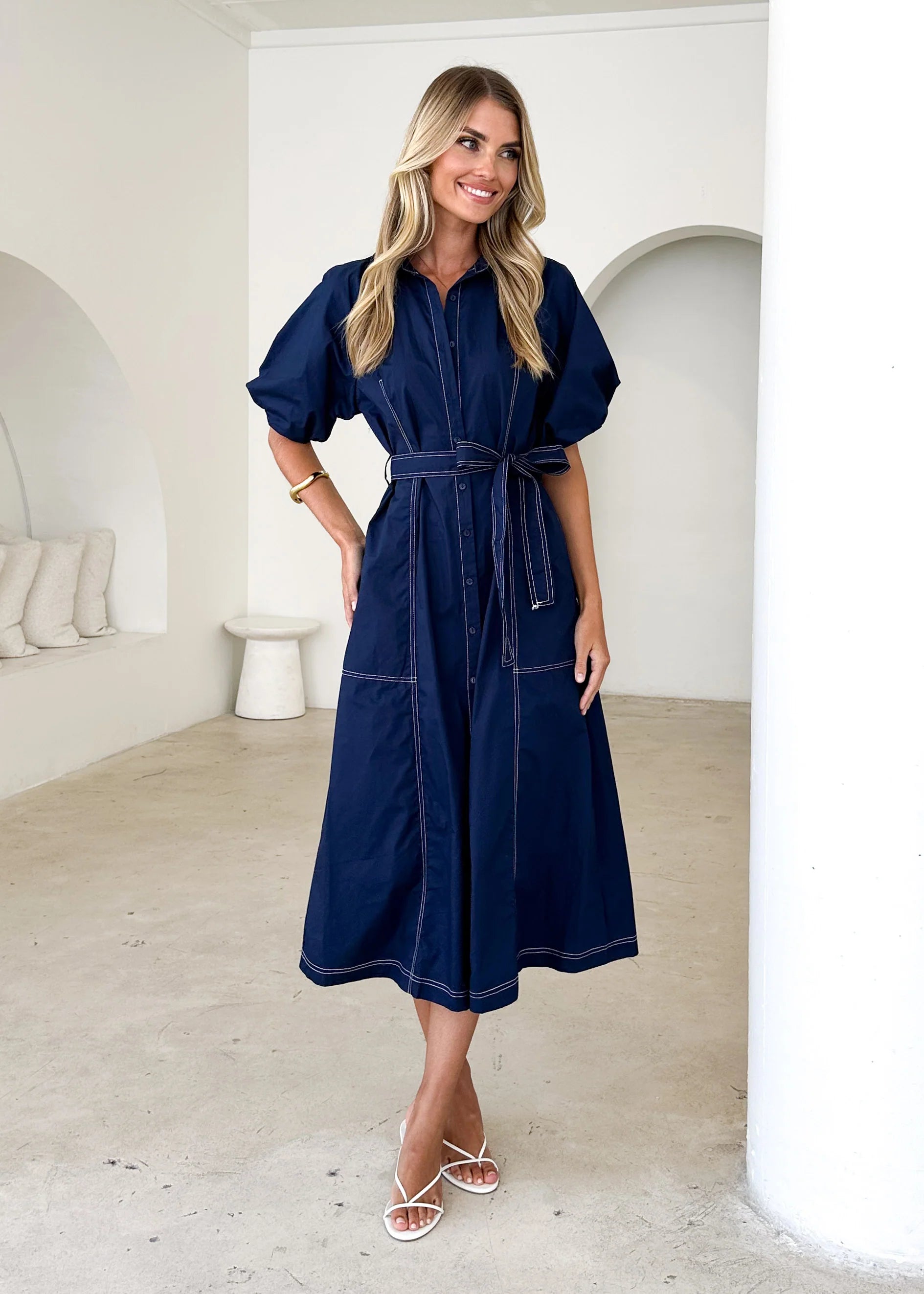 Pintura Midi Dress - Navy