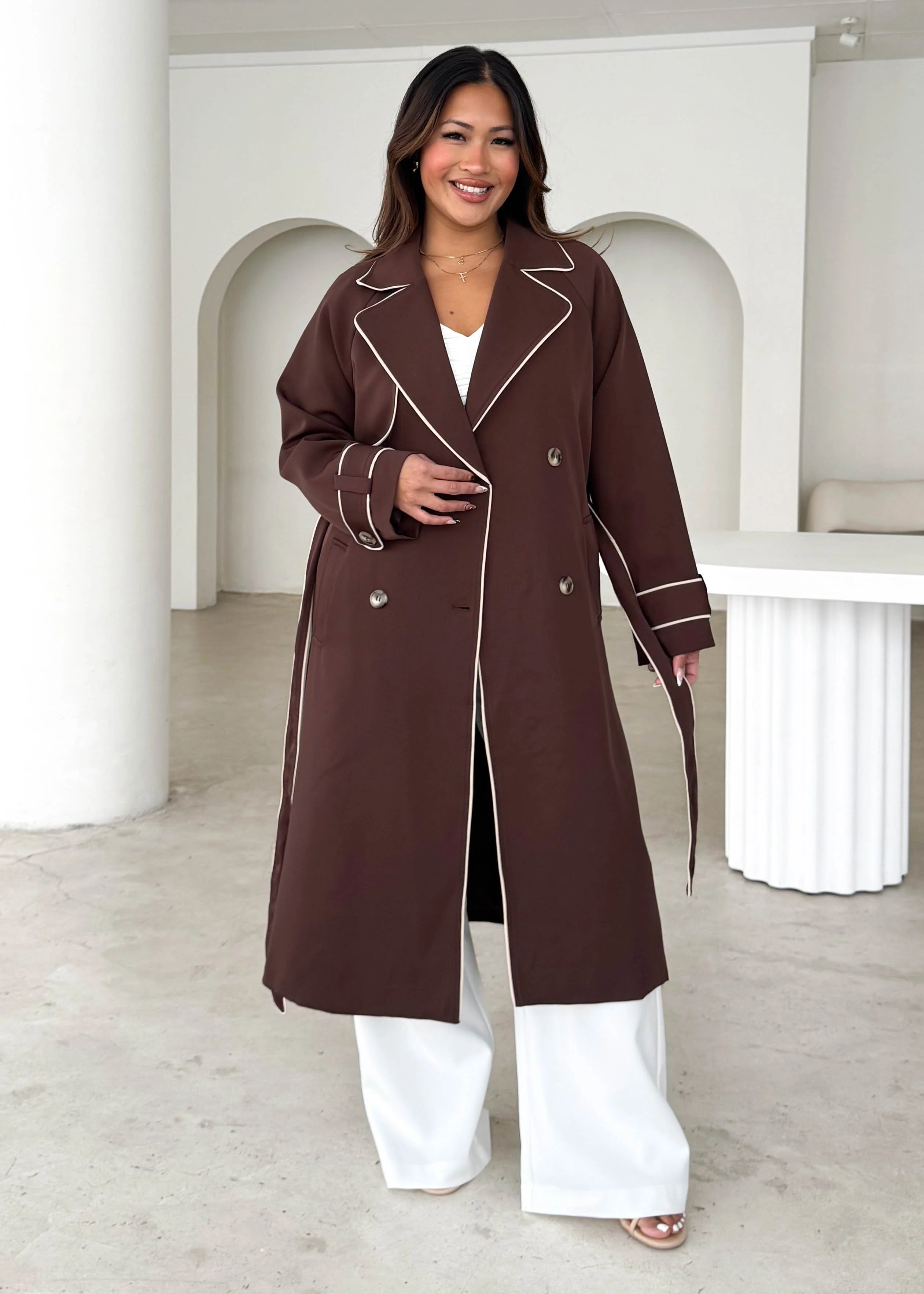 Lyssa Trench Coat - Espresso